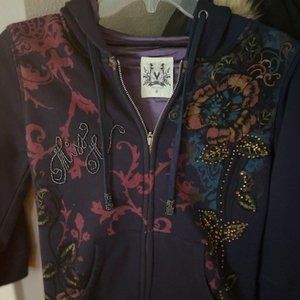 Miss Me Zip Up Hoodie Size Small